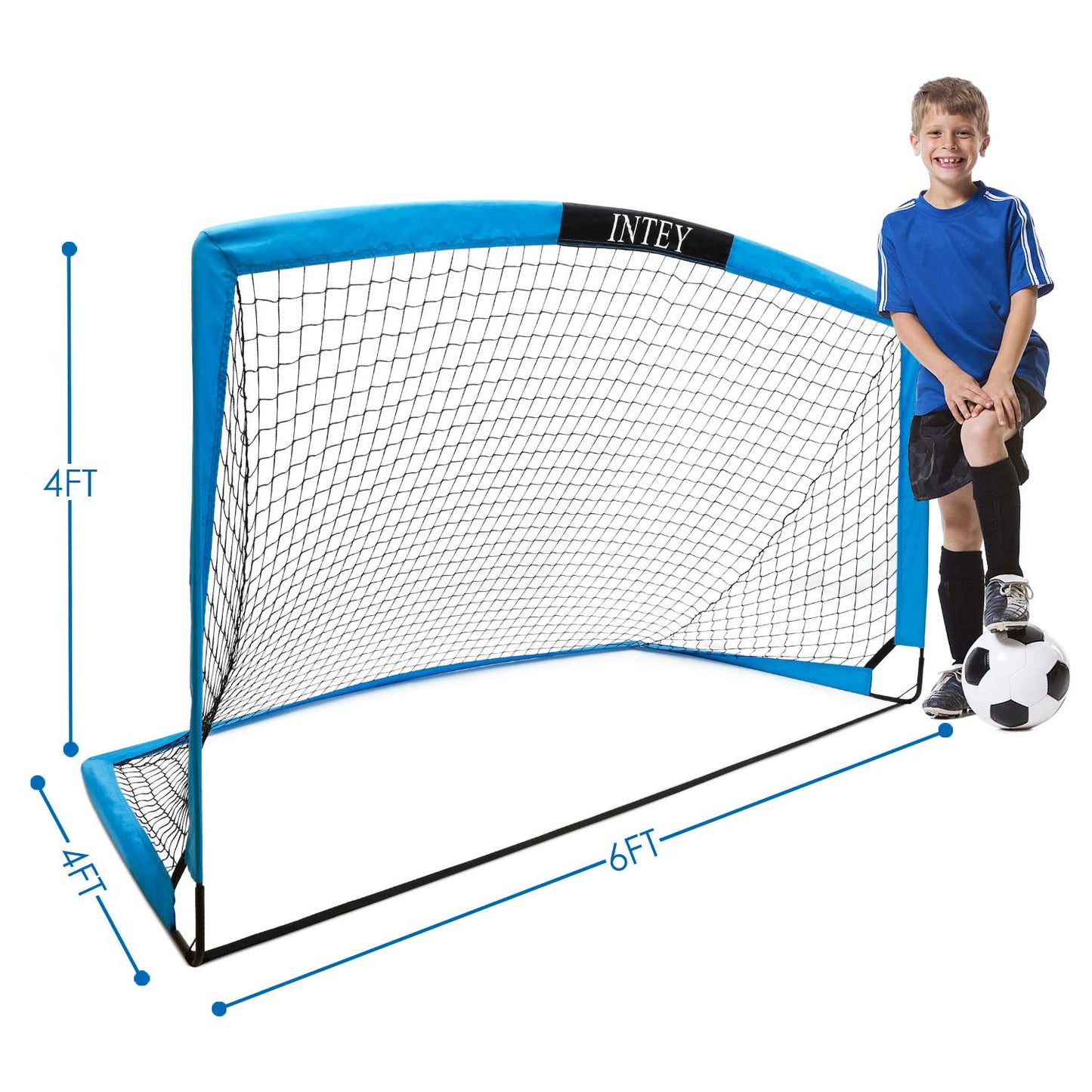 intey Soccer Goal 6 Ft. 6' In. x 3 Ft. 3 In. Portable Soccer Net with Carry Bag for Games and Training for Kids and Teens
