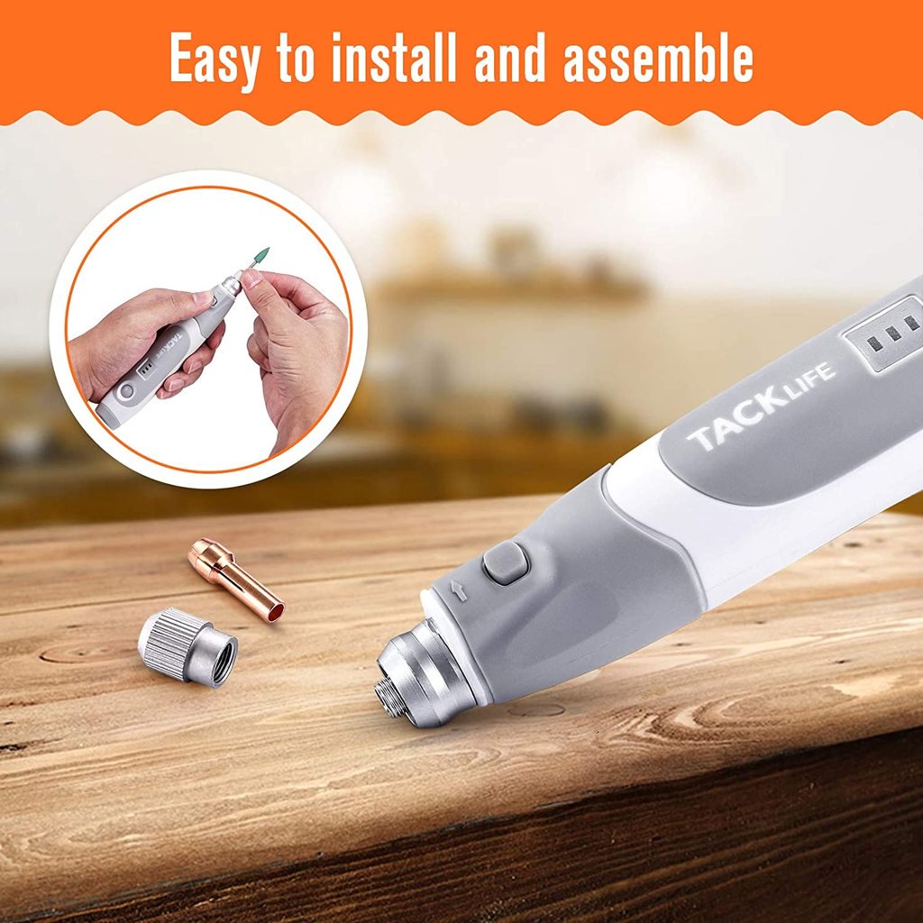 TACKLIFE TKRT20D Dog Nail Clipper with Grinder, 3-Speed Electric Rechargeable Pet Nail Trimmer