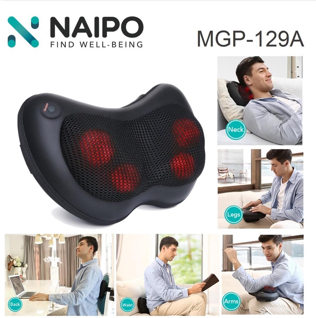 Naipo MGP-129A Shiatsu Pillow Massager with Heat AS E12-P